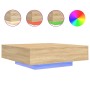 Coffee table with LED lights Sonoma oak 100x100x31 cm by , Coffee table - Ref: Foro24-836604, Price: 109,84 €, Discount: %