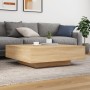 Coffee table with LED lights Sonoma oak 100x100x31 cm by , Coffee table - Ref: Foro24-836604, Price: 109,84 €, Discount: %