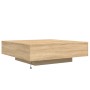 Coffee table with LED lights Sonoma oak 100x100x31 cm by , Coffee table - Ref: Foro24-836604, Price: 109,84 €, Discount: %