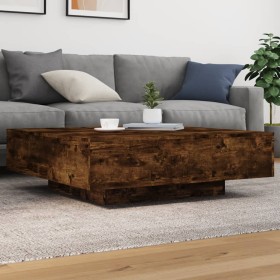 Smoked oak coffee table with LED lights 100x100x31 cm by , Coffee table - Ref: Foro24-836606, Price: 109,84 €, Discount: %