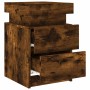 Nightstand with LED lights smoked oak 35x39x55 cm by , Nightstands - Ref: Foro24-836757, Price: 61,02 €, Discount: %