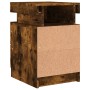 Nightstand with LED lights smoked oak 35x39x55 cm by , Nightstands - Ref: Foro24-836757, Price: 61,02 €, Discount: %