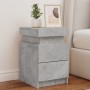 Concrete gray bedside table with LED lights 35x39x55 cm by , Nightstands - Ref: Foro24-836755, Price: 69,45 €, Discount: %