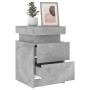 Concrete gray bedside table with LED lights 35x39x55 cm by , Nightstands - Ref: Foro24-836755, Price: 69,45 €, Discount: %