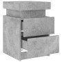 Concrete gray bedside table with LED lights 35x39x55 cm by , Nightstands - Ref: Foro24-836755, Price: 69,45 €, Discount: %