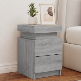 Bedside tables with LED lights 2 pcs Sonoma gray 35x39x55 cm by , Nightstands - Ref: Foro24-836760, Price: 114,42 €, Discount: %