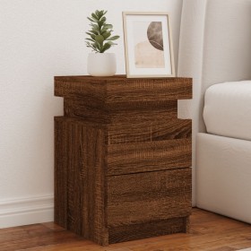 Bedside tables with LED lights 2 pcs brown oak 35x39x55 cm by , Nightstands - Ref: Foro24-836762, Price: 114,12 €, Discount: %