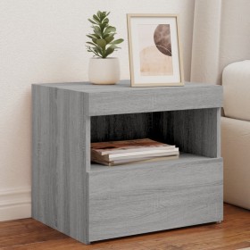 Bedside tables with LED lights 2 pcs Sonoma gray 50x40x45 cm by , Nightstands - Ref: Foro24-836774, Price: 91,61 €, Discount: %