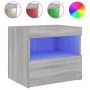 Bedside tables with LED lights 2 pcs Sonoma gray 50x40x45 cm by , Nightstands - Ref: Foro24-836774, Price: 91,61 €, Discount: %