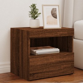 Bedside tables with LED lights 2 pcs brown oak 50x40x45 cm by , Nightstands - Ref: Foro24-836776, Price: 91,00 €, Discount: %