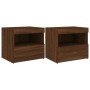 Bedside tables with LED lights 2 pcs brown oak 50x40x45 cm by , Nightstands - Ref: Foro24-836776, Price: 91,10 €, Discount: %