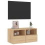 Mueble de TV de pared madera ingeniería roble Sonoma 60x30x30cm de , Muebles TV - Ref: Foro24-836858, Precio: 42,74 €, Descue...