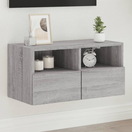 TV wall cabinet engineered wood Sonoma gray 60x30x30 cm by , TV Furniture - Ref: Foro24-836864, Price: 42,39 €, Discount: %