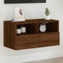 Oak brown engineered wood TV wall cabinet 60x30x30 cm by , TV Furniture - Ref: Foro24-836866, Price: 42,39 €, Discount: %