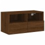 Oak brown engineered wood TV wall cabinet 60x30x30 cm by , TV Furniture - Ref: Foro24-836866, Price: 42,39 €, Discount: %