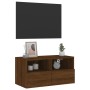 Oak brown engineered wood TV wall cabinet 60x30x30 cm by , TV Furniture - Ref: Foro24-836866, Price: 42,39 €, Discount: %