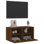 Oak brown engineered wood TV wall cabinet 60x30x30 cm by , TV Furniture - Ref: Foro24-836866, Price: 42,39 €, Discount: %