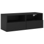 Mueble de pared para TV madera de ingeniería negro 80x30x30 cm de , Muebles TV - Ref: Foro24-836870, Precio: 47,64 €, Descuen...