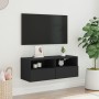 Mueble de pared para TV madera de ingeniería negro 80x30x30 cm de , Muebles TV - Ref: Foro24-836870, Precio: 47,64 €, Descuen...