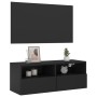 Mueble de pared para TV madera de ingeniería negro 80x30x30 cm de , Muebles TV - Ref: Foro24-836870, Precio: 47,64 €, Descuen...