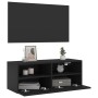 Mueble de pared para TV madera de ingeniería negro 80x30x30 cm de , Muebles TV - Ref: Foro24-836870, Precio: 47,64 €, Descuen...