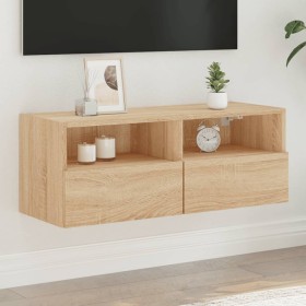 Sonoma oak engineered wood TV wall cabinet 80x30x30 cm by , TV Furniture - Ref: Foro24-836872, Price: 55,43 €, Discount: %