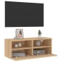 Mueble de pared TV madera ingeniería roble Sonoma 80x30x30 cm de , Muebles TV - Ref: Foro24-836872, Precio: 55,36 €, Descuent...