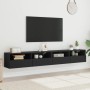 TV wall furniture 2 pcs engineered wood black 100x30x30 cm by , TV Furniture - Ref: Foro24-836885, Price: 104,06 €, Discount: %