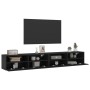 TV wall furniture 2 pcs engineered wood black 100x30x30 cm by , TV Furniture - Ref: Foro24-836885, Price: 104,06 €, Discount: %