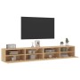 TV wall furniture 2 pcs Sonoma oak wood 100x30x30 cm by , TV Furniture - Ref: Foro24-836887, Price: 83,60 €, Discount: %