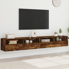 TV wall furniture 2 pcs smoked oak wood 100x30x30 cm by , TV Furniture - Ref: Foro24-836891, Price: 101,08 €, Discount: %