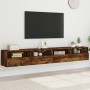 TV wall furniture 2 pcs smoked oak wood 100x30x30 cm by , TV Furniture - Ref: Foro24-836891, Price: 94,14 €, Discount: %