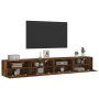 TV wall furniture 2 pcs smoked oak wood 100x30x30 cm by , TV Furniture - Ref: Foro24-836891, Price: 94,14 €, Discount: %