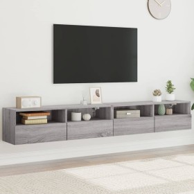 TV wall furniture 2 pcs gray Sonoma wood 100x30x30 cm by , TV Furniture - Ref: Foro24-836893, Price: 99,99 €, Discount: %