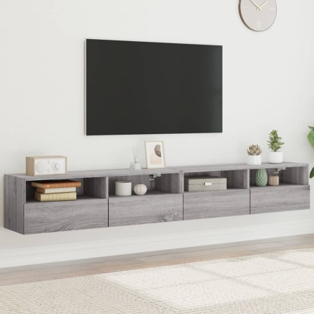 TV-Wandmöbel 2 Stück graues Sonoma-Holz 100x30x30 cm von , TV-Möbel - Ref: Foro24-836893, Preis: 110,52 €, Rabatt: %