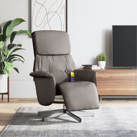 Sillón reclinable de masaje con reposapiés tela gris taupe de , Sillones - Ref: Foro24-356674, Precio: 196,99 €, Descuento: %