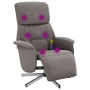 Recliner massage chair with footrest in taupe gray fabric by , Armchairs - Ref: Foro24-356674, Price: 196,30 €, Discount: %