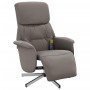 Sillón reclinable de masaje con reposapiés tela gris taupe de , Sillones - Ref: Foro24-356674, Precio: 196,30 €, Descuento: %