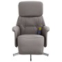 Sillón reclinable de masaje con reposapiés tela gris taupe de , Sillones - Ref: Foro24-356674, Precio: 196,30 €, Descuento: %