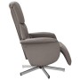 Sillón reclinable de masaje con reposapiés tela gris taupe de , Sillones - Ref: Foro24-356674, Precio: 196,30 €, Descuento: %