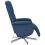 Sillón reclinable de masaje con reposapiés tela azul de , Sillones - Ref: Foro24-356676, Precio: 195,99 €, Descuento: %