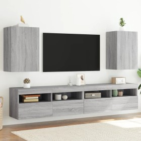 Wall TV cabinets 2 pcs gray Sonoma wood 40.5x30x60 cm by , TV Furniture - Ref: Foro24-836921, Price: 72,93 €, Discount: %