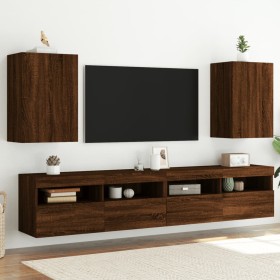 Wall-mounted TV furniture 2 units brown oak wood 40.5x30x60 cm by , TV Furniture - Ref: Foro24-836923, Price: 72,21 €, Discou...