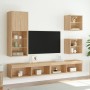 Wall bedside tables with LED lights 2 units Sonoma Oak by , TV Furniture - Ref: Foro24-837069, Price: 48,99 €, Discount: %