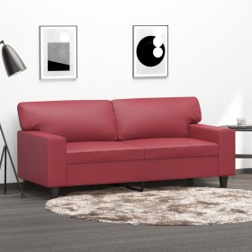 2 seater sofa in wine red synthetic leather 140 cm by , Sofas - Ref: Foro24-359420, Price: 253,99 €, Discount: %