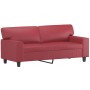 Sofá de 2 plazas de cuero sintético rojo vino 140 cm de , Sofás - Ref: Foro24-359420, Precio: 273,35 €, Descuento: %