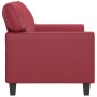 Sofá de 2 plazas de cuero sintético rojo vino 140 cm de , Sofás - Ref: Foro24-359420, Precio: 273,35 €, Descuento: %