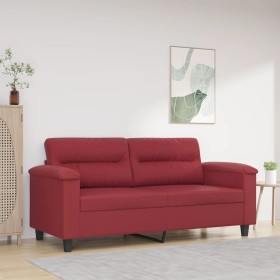 Sofá de 2 plazas de cuero sintético rojo vino 140 cm de , Sofás - Ref: Foro24-359586, Precio: 246,99 €, Descuento: %