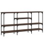 Mesa consola madera de ingeniería marrón roble 160x29x80 cm de , Mesas auxiliares - Ref: Foro24-839067, Precio: 83,99 €, Desc...