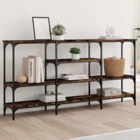 Smoked oak engineered wood console table 160x29x80 cm by , Side tables - Ref: Foro24-839065, Price: 79,99 €, Discount: %